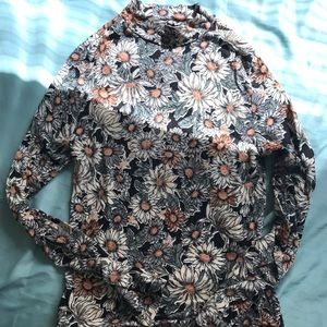 Mock neck floral long sleeve